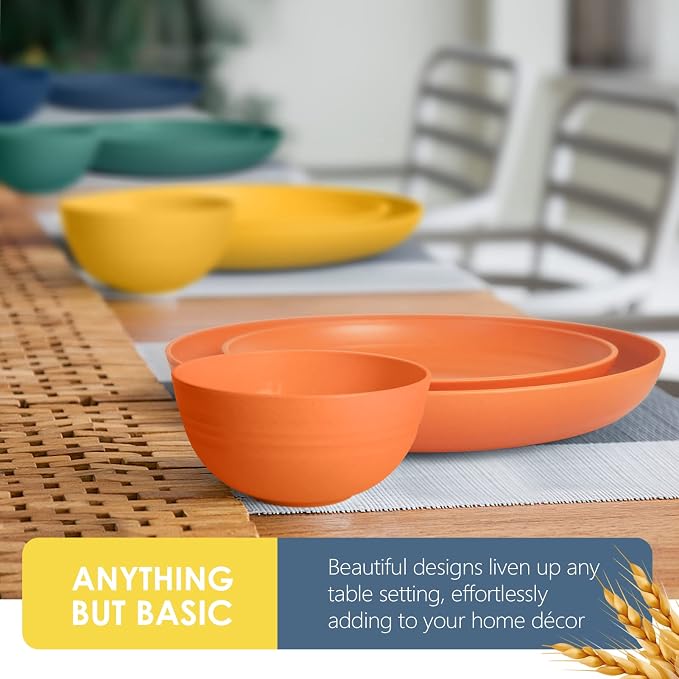 Teivio 32-Piece Plates and Bowls Sets
