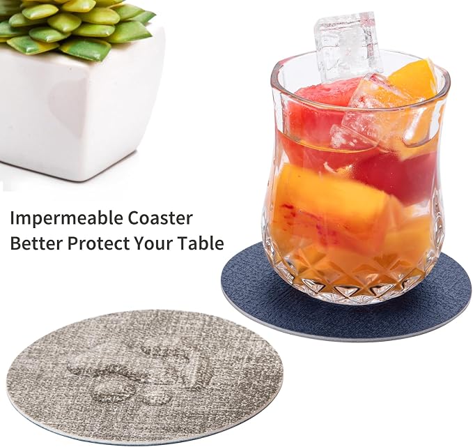 Faux Leather Drink Coasters