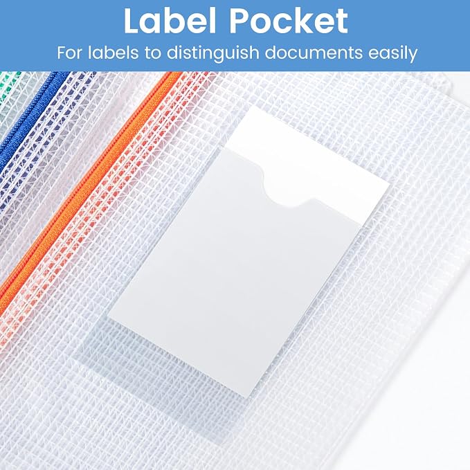 Sooez 24 Pack Mesh Zipper Pouch Bags