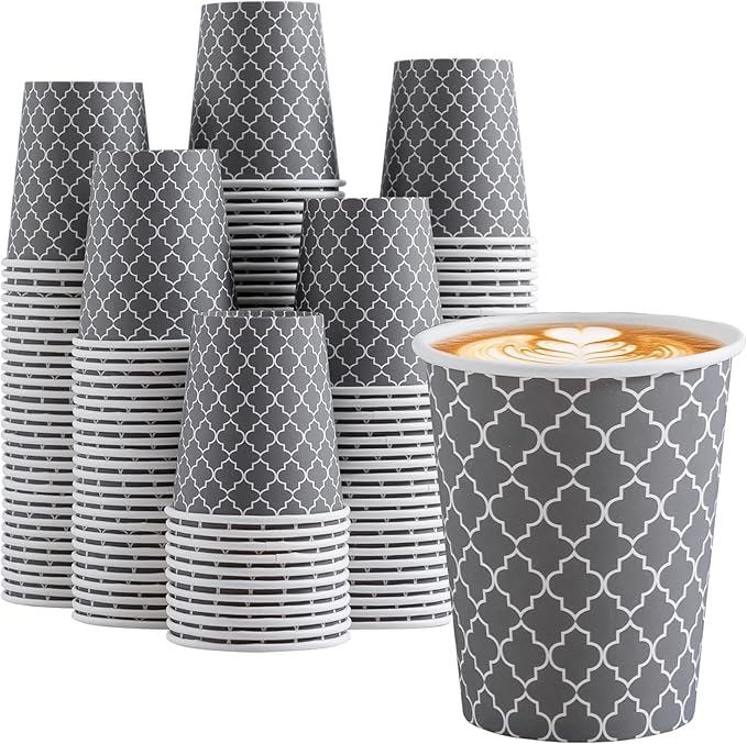 Lamosi Coffee Cups 10 oz 200 Pack, Disposable Paper Coffee Cups, Hot Cups |