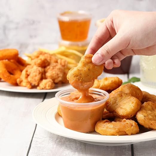 VITEVER Portion Cups With Lids, Small Plastic Containers with Lids, Airtight