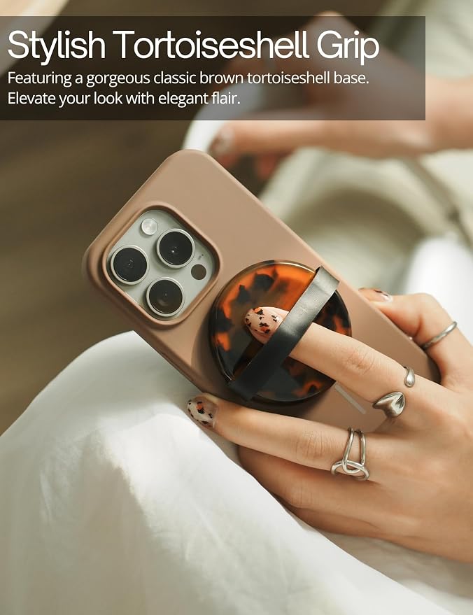 Heesch Magnetic Ring for Phone Case Loopy Brown Phone Grip Strap Holder for