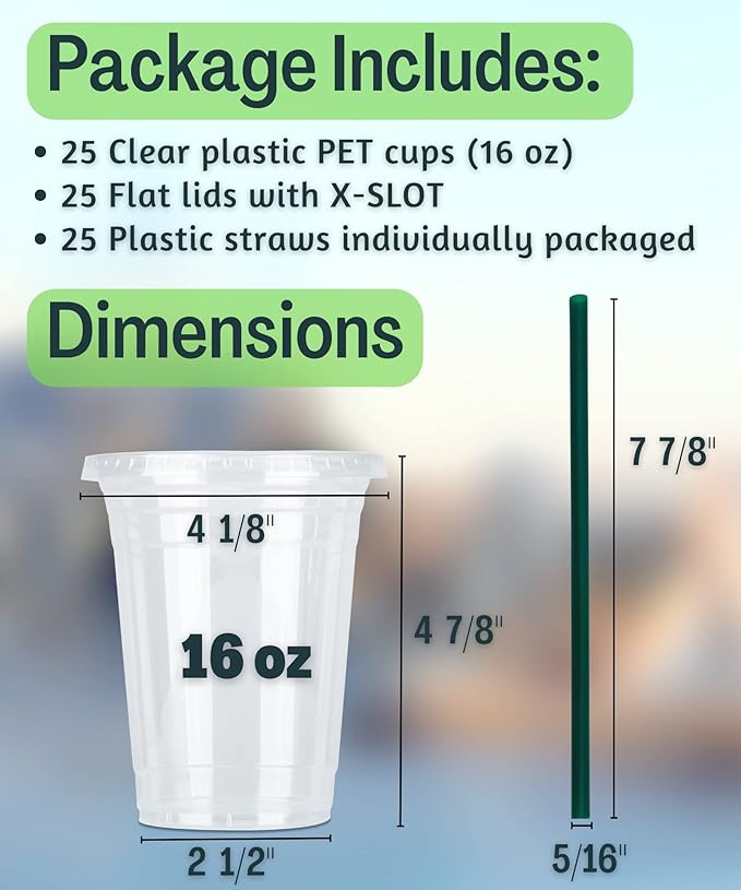 Cappatua 16 oz Clear Plastic Cups