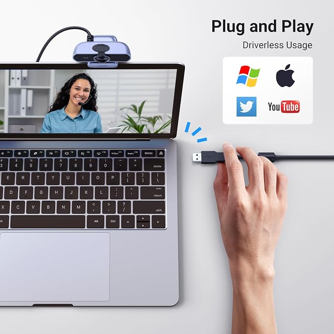 UGREEN 2K Webcam, Full HD 1080P Webcam
