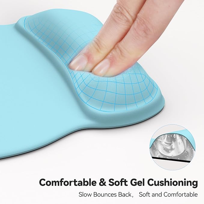 TECKNET Gel Mouse Pad with Wrist Rest, Ergonomic Office Mousepad with Wrist