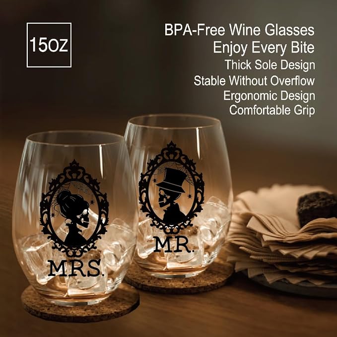 Perfectinsoy Skull Wine Glass 2 Piece