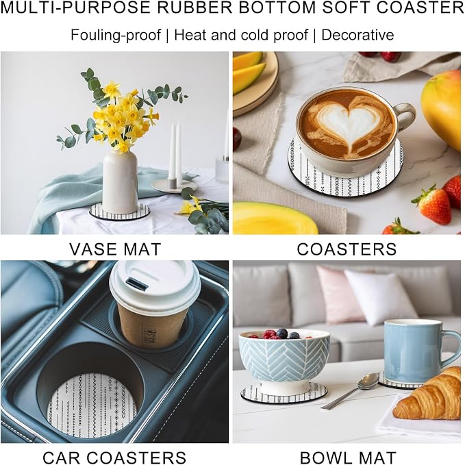 Modern Abstract Coasters Set of 6, Absorbent Coasters