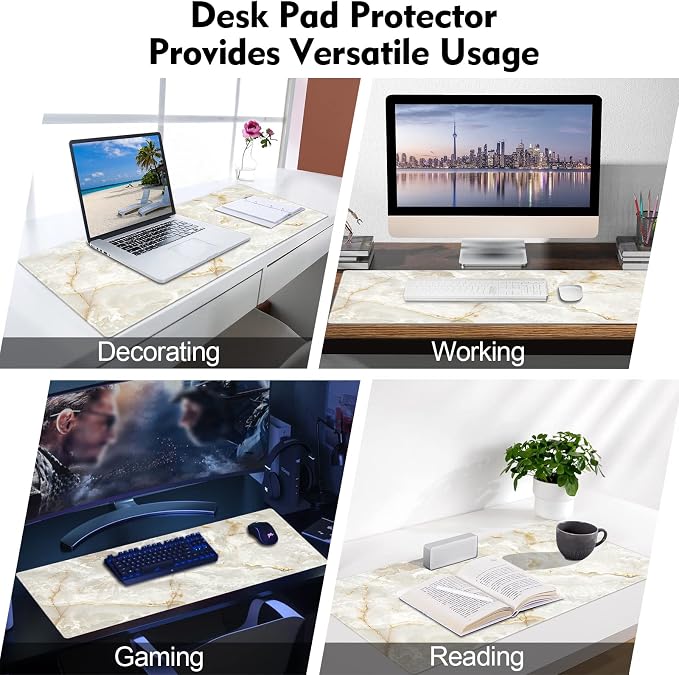 Galdas Large Mouse Pad Marble Pattern XXL XL Large Mouse Pad Mat Long Extended
