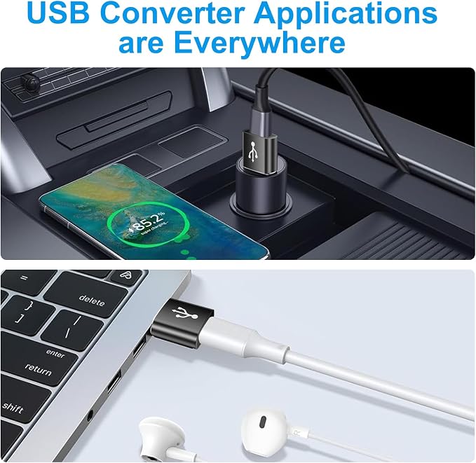 USB to USB C Adapter 8 Pack, USB to Type C Adapter, USBA Charger Type-C Fast