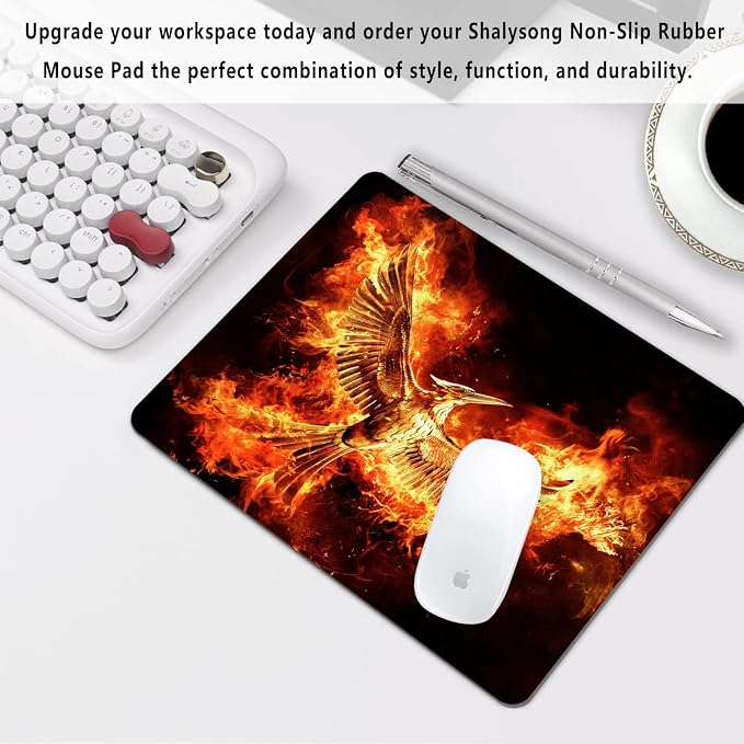Cool Phoenix Mouse Pad Personalized Design, Non-Slip Surface, Rubber Base