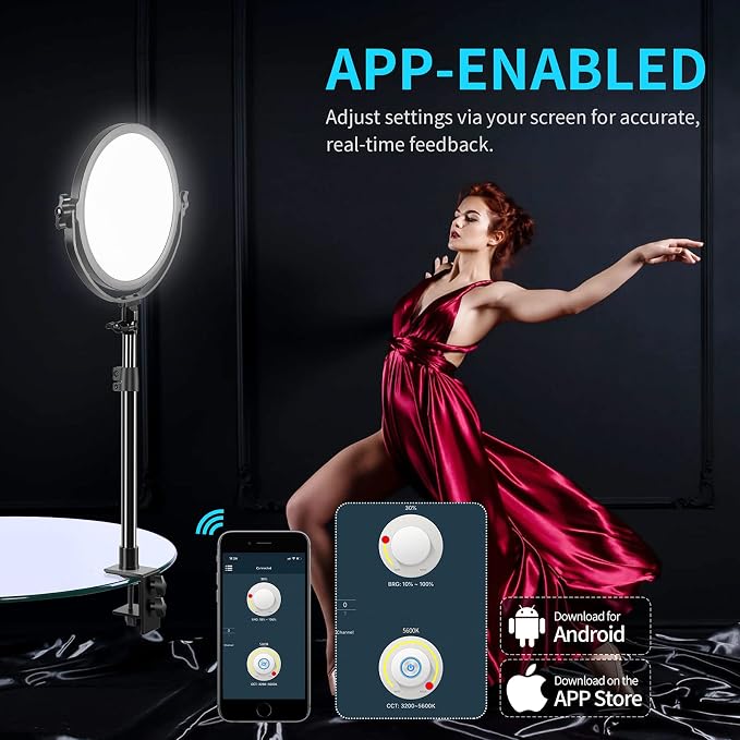 GVM Desk Mount LED Video Light, Bi-Color Professional Light