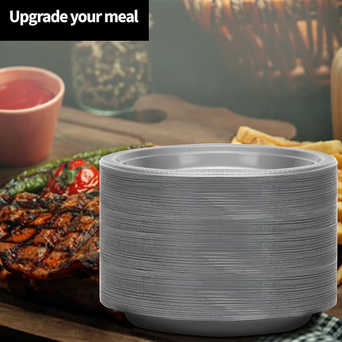 Hanna K. Signature Silver Solid Color Premium Heavy Weight Plastic Appetizer