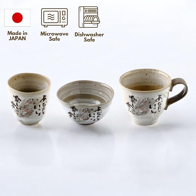 Japanese Tea Cups Handleless Coffee Mugs 6.4 oz Set of 4 | Mino Yaki ceramic