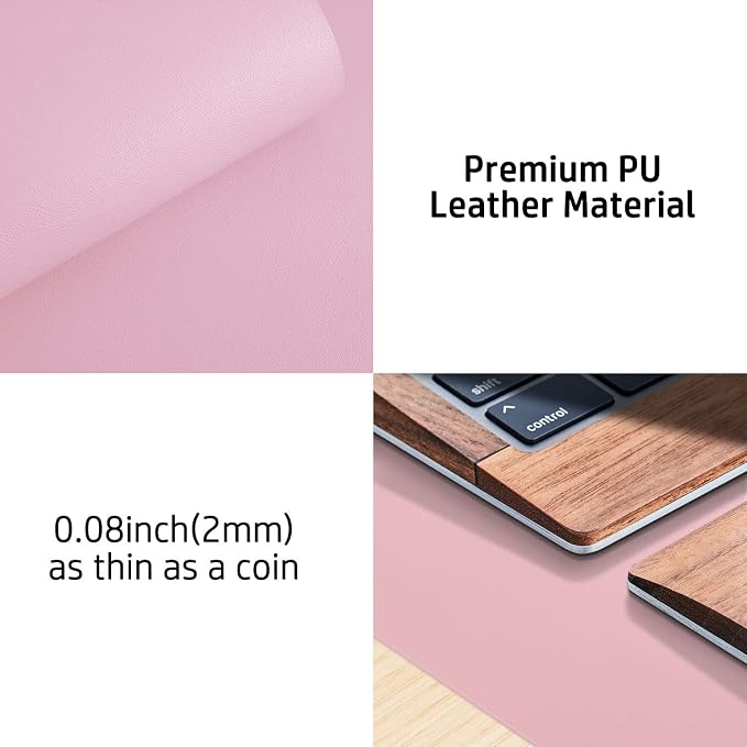 Aothia Leather Desk Pad Protector, Mouse Pad, Office Desk Mat, Non-Slip PU