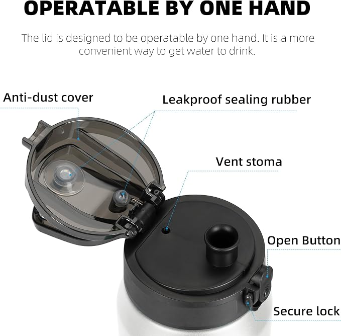 Fanhaw 24 oz Insulated Stainless Steel Water Bottle