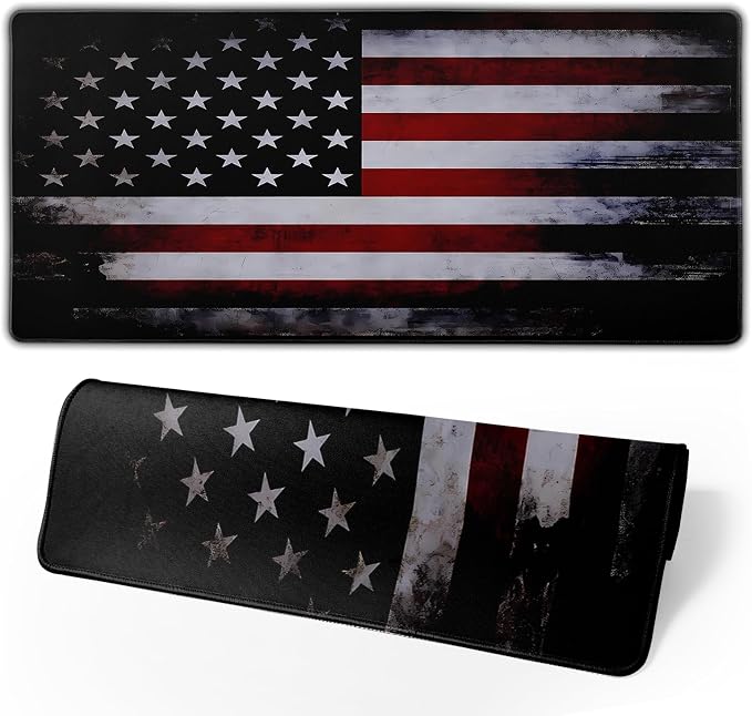 Gaming Mouse Pad American Flag Mouse Mat Non-Slip Rubber Carpet Pad
