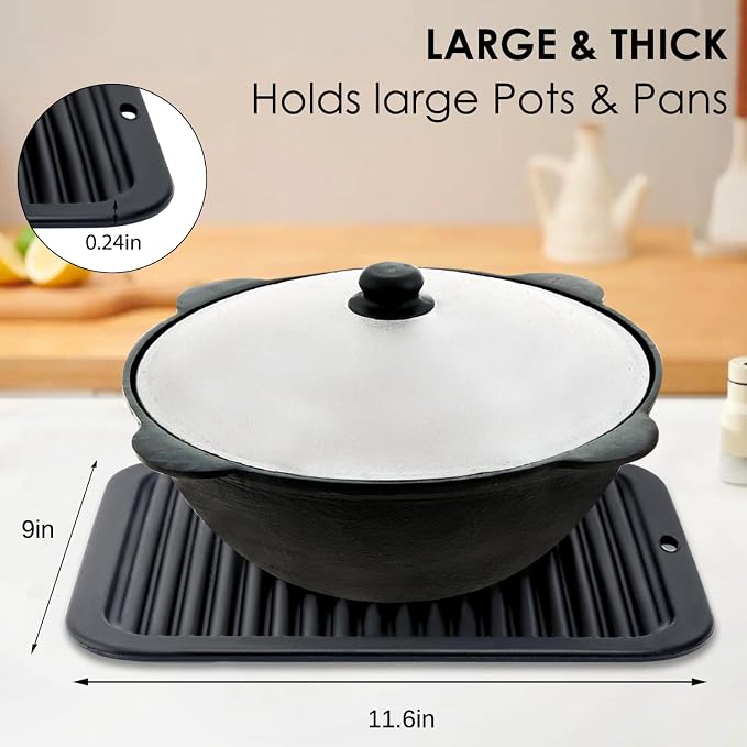 Silicone Trivets for Hot Pots and Pans, 3 Pack Heat Resistant Pot Holders for