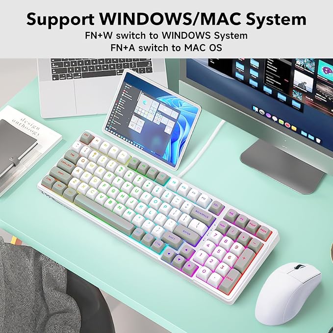 HUO JI Z-99 Wired Mechanical Keyboard, Creamy Sound, Hot Swappable Pre-lubed