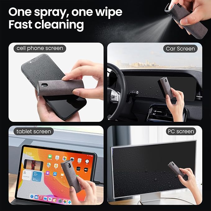 Screen Cleaner Spray and Wipe by ZERNBER- Computer Screen Cleaner, Laptop
