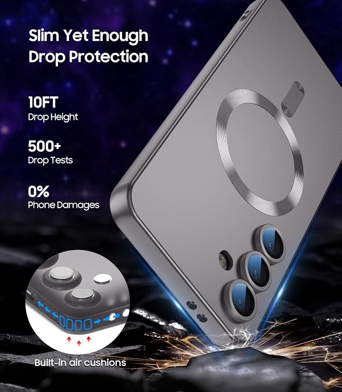 Magnetic for Samsung Galaxy S24 FE Case Slim Soft Silicone Bumper Shockproof