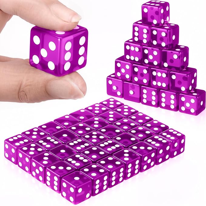 36 Piece 19 mm Casino Style Craps Dice Sets Acrylic and Translucent D6 Dice