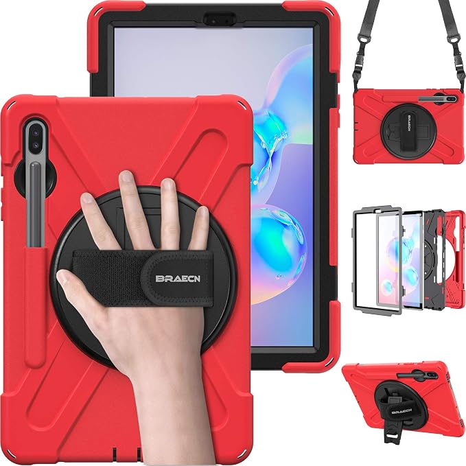 BRAECN for Galaxy Tab S6 Case, Three Layers Heavy Duty Shockproof Case