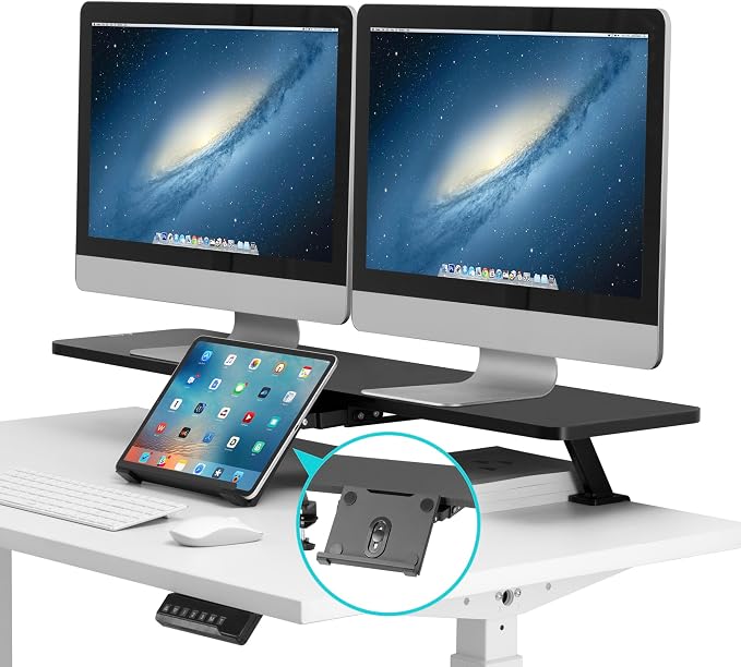 AVLT Clamp Desk Shelf Dual 32" Monitor Riser