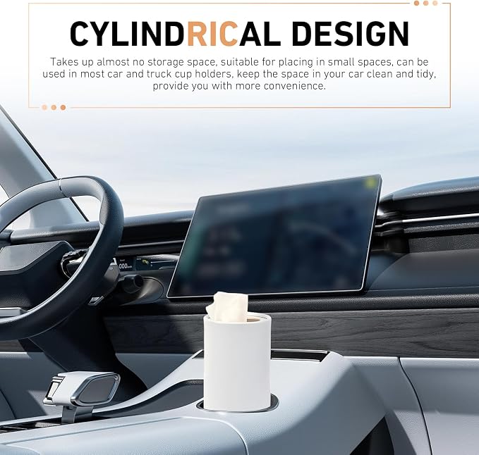 4 PCS Car Tissue Holder, Car Cup Holder Convenient Travel Tissue Tube,
