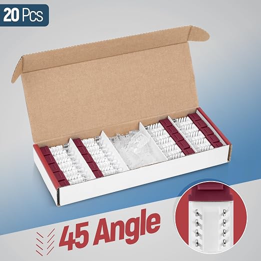 Everest 45° Angled RJ45 Cat6 Keystone Jacks 20-Pack in Red