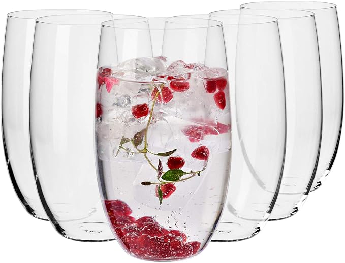 Krosno Water Juice Drinking Glasses, 17.2 oz, Blended Collection, Everyday
