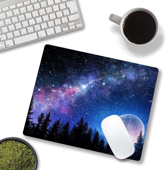 Mouse Pad, Forest Moon Mouse Pad, Washable Square Cloth Mousepad