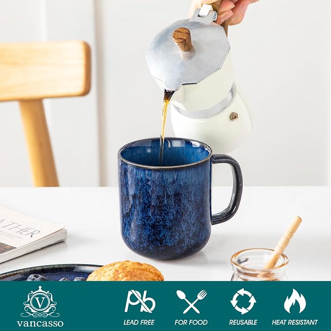 vancasso STARRY Coffee Mugs Set, 16 oz Ceramic Coffee Cups