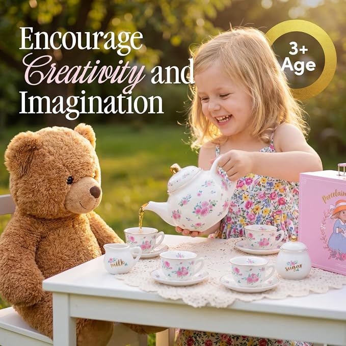 Giggle & Honey® White Floral Tea Party Set