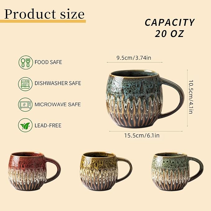 Large Ceramic Coffee Mug - 20oz Big Tea Cup
