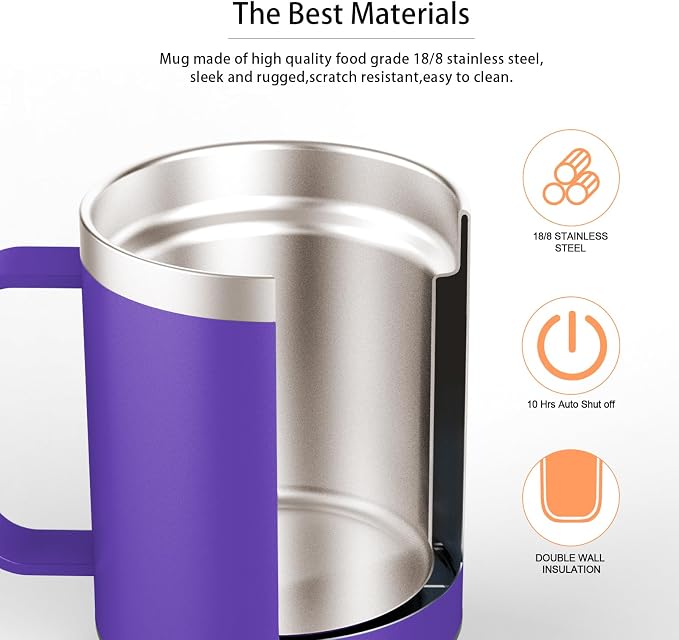 Coffee Warmer with Mug Set, Self Heating Coffee Mug with USB Powered, 131°F