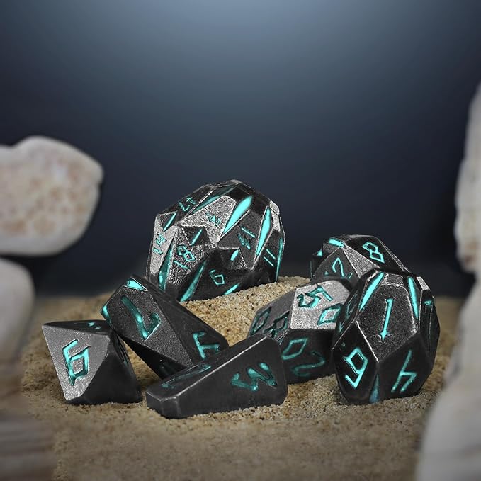 Dungeons and Dragon Dice of 7, Metal Dice Set D and D Polyhedral DND Dice Set