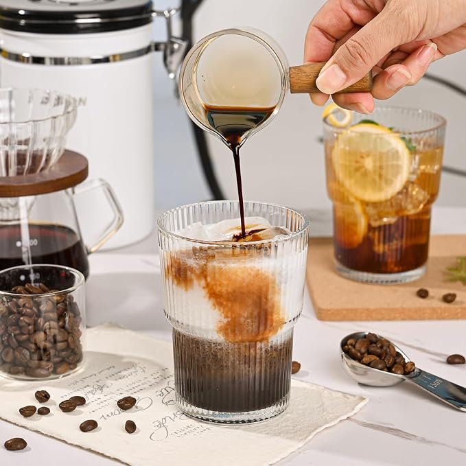 13oz Iced Coffee Cups, Reusable Tumbler Glass to Go Cup