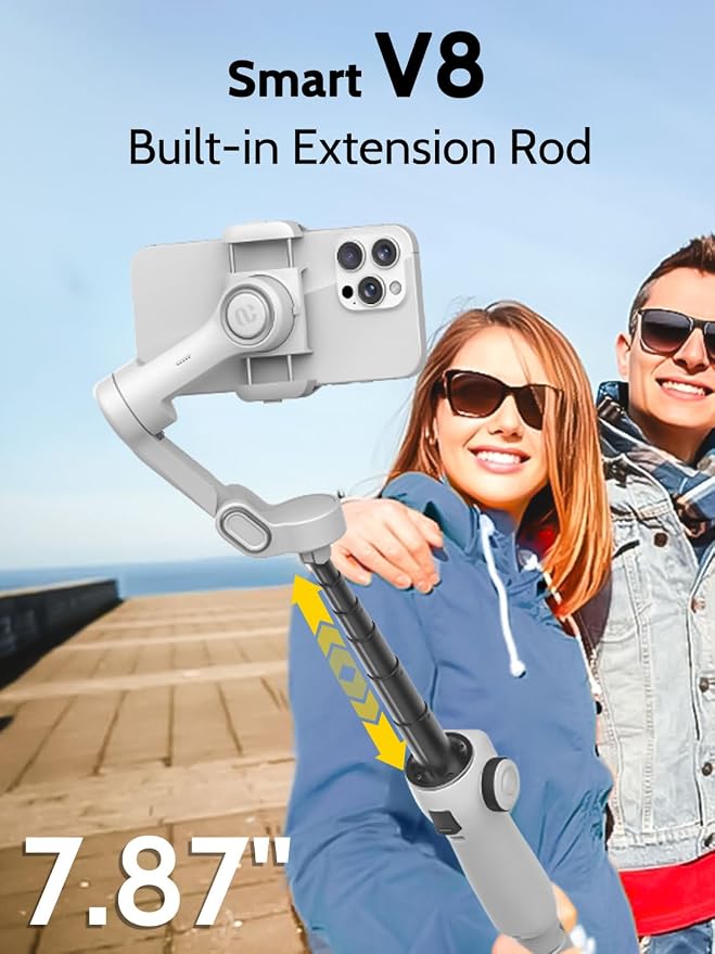 Cellphone Gimbal for Video Recording w/AI Tracking, 3 -axis Vlogging Gimbal
