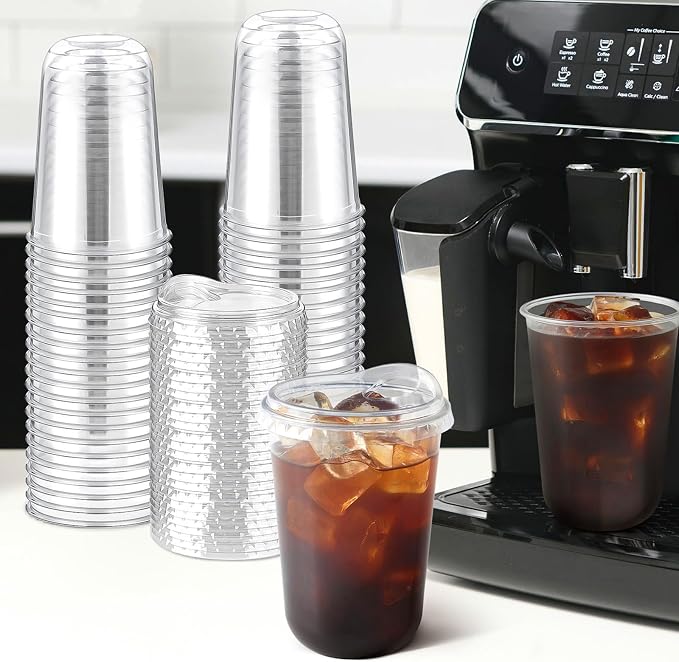 16 oz Clear Plastic Coffee Cups