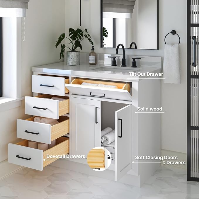 Bathroom Vanity 43" White