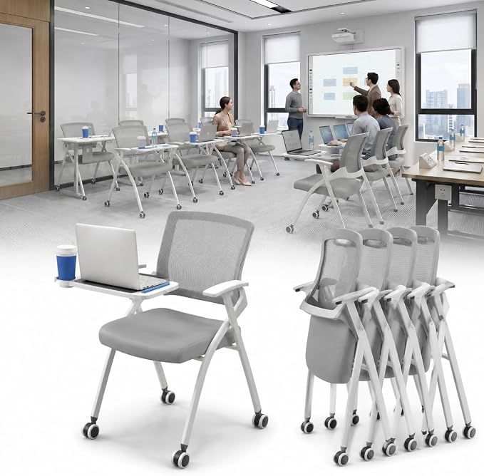 12 Pack Foldable Office Training Chairs