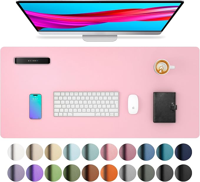 Aothia Leather Desk Pad Protector, Mouse Pad, Office Desk Mat, Non-Slip PU