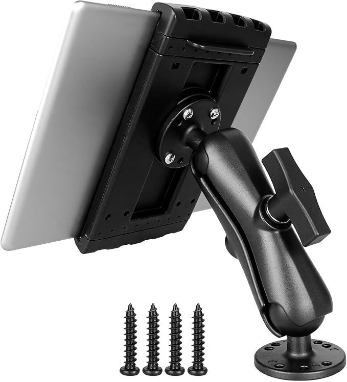 Heavy Duty Tablet Mount for Truck, Aluminum Drill Base Tablet Holder, Compatible