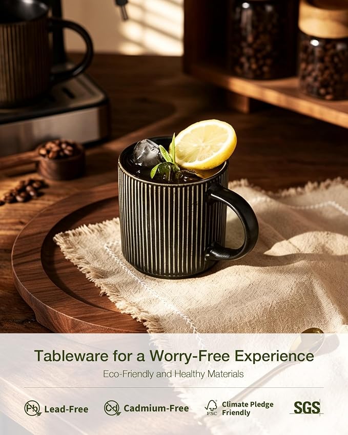 famiware Coffee Mug Set for 6, Star 12 oz Catering Mugs Cup Set