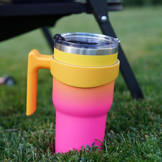 Konokyo 40 oz Tumbler with Handle and Straw, Insulated Travel Mug | Cherry;