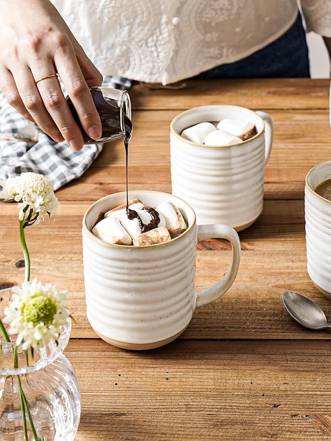 LE TAUCI Coffee Mugs 18 oz, Ceramic Mug Set, Coffee Cups