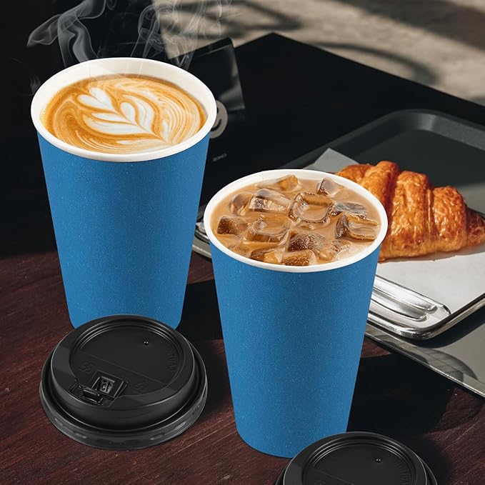 Clawsoff 500 Pack 16 oz Disposable Paper Coffee Cups