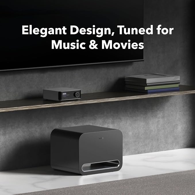 WiiM Sub Pro – 8" 250 W Wireless Smart Subwoofer | AI RoomFit™ Calibration |
