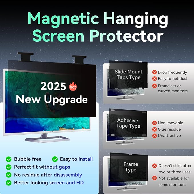 Magnetic 24 Inch Computer Privacy Screen
