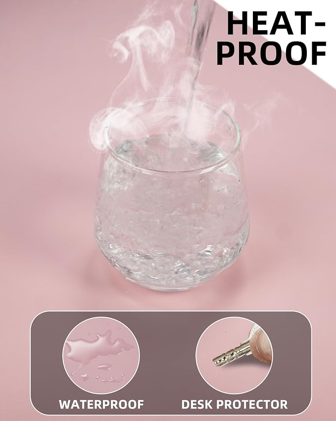 Non-Slip Desk Pad, Mouse Pad, Waterproof PVC Leather Desk Table Protector